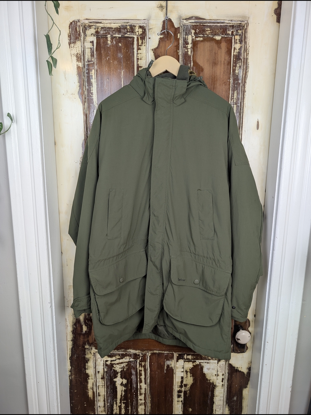 Barbour Northumberland Range Waterproof Field Jacket Men’s L Olive Green